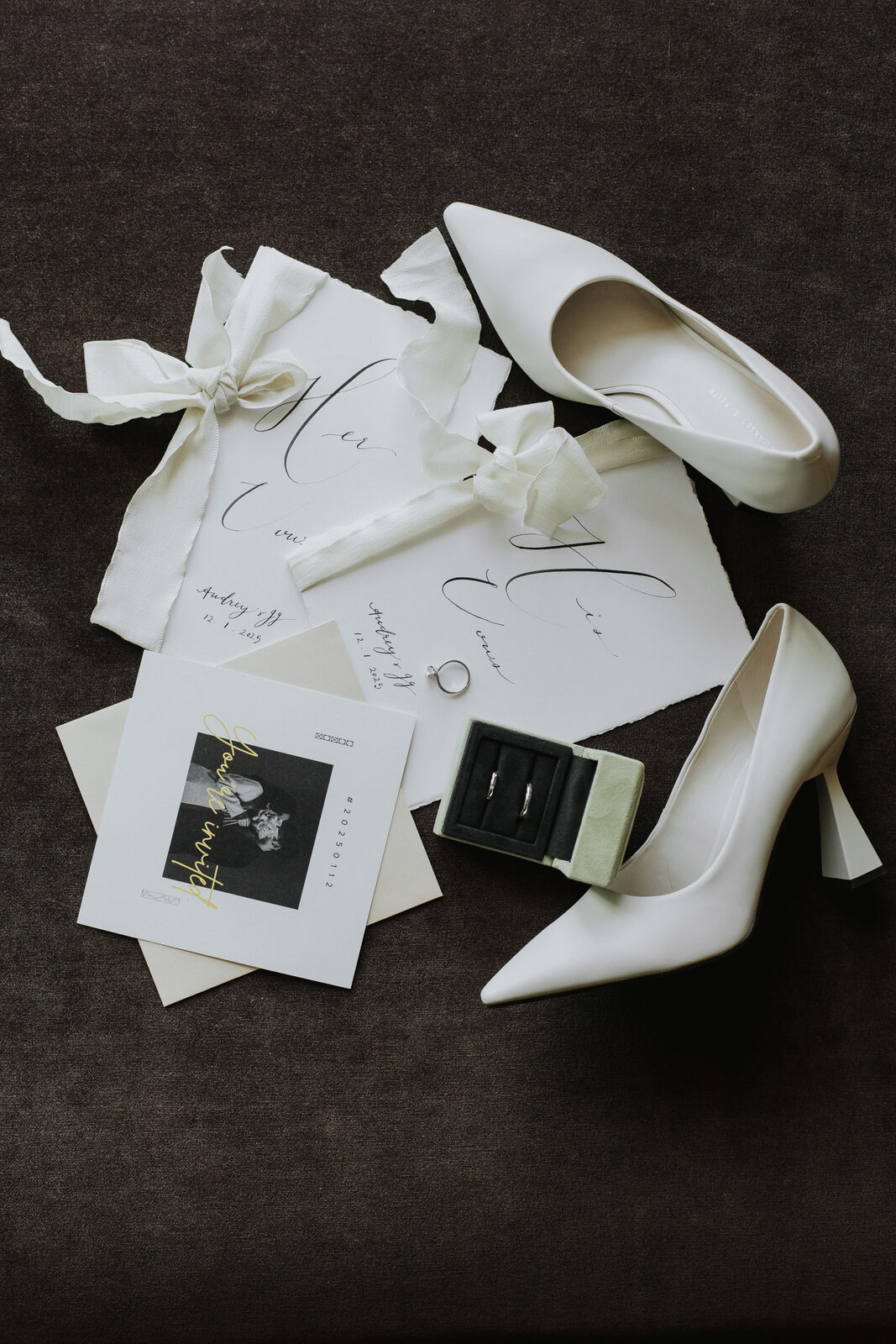 Wedding vows flatlay